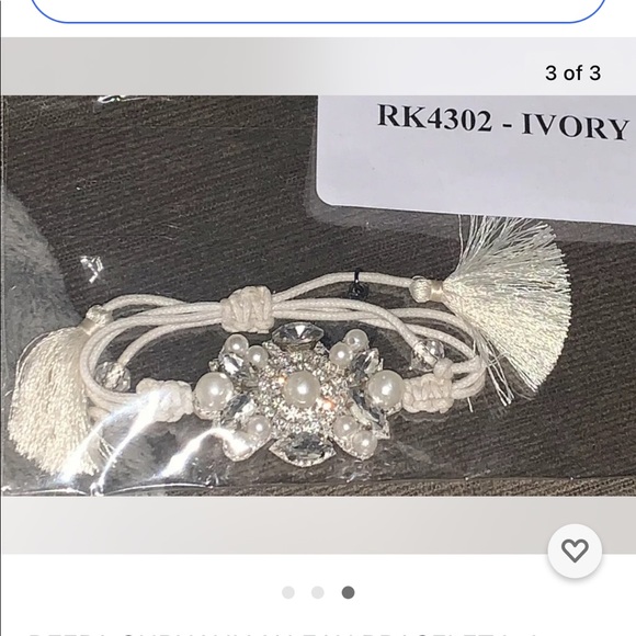 DEEPA GURNANI MALEAH BRACELET Ivory/Silver, New - Picture 3 of 3